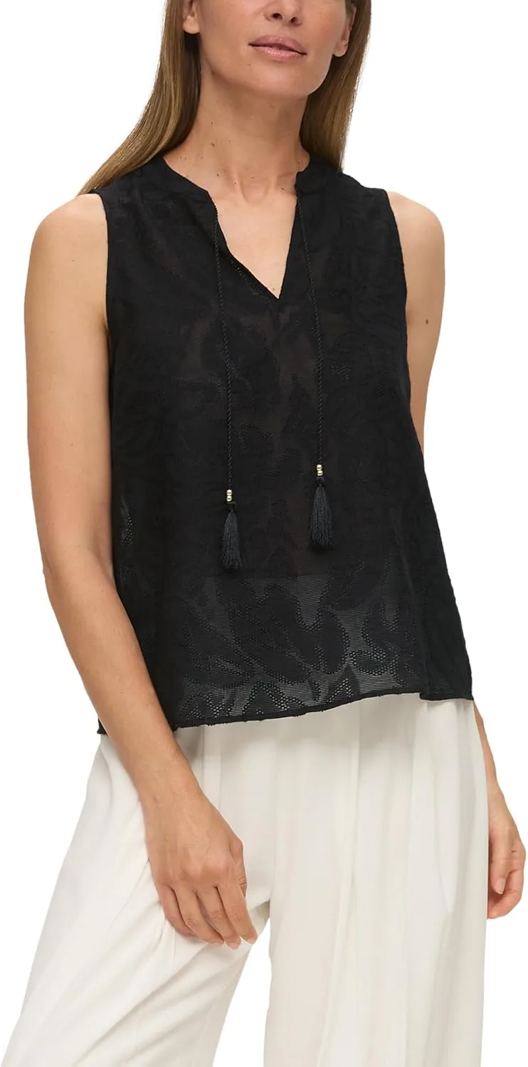 Блузка s.Oliver BLACK LABEL с листовым принтом и воротником-туникой
Блузка s.Oliver BLACK LABEL с листовым принтом и воротником-туникой