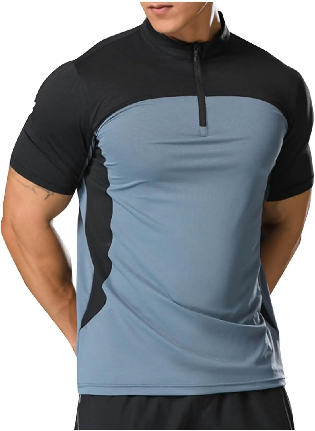 Мужская футболка с коротким рукавом и четвертью молнии для спорта, быстросохнущая Sdeycui
Мужская футболка с коротким рукавом и четвертью молнии для спорта, быстросохнущая Sdeycui