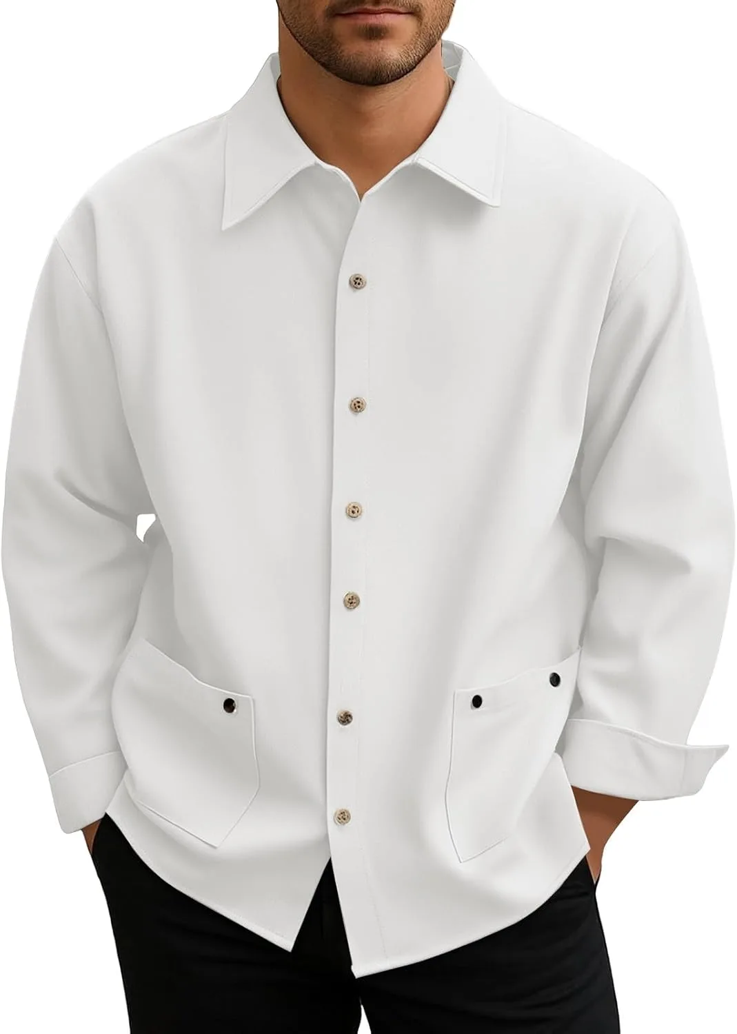 CRNTCEM мужская повседневная рубашка на пуговицах, длинный рукав, легкая, свободный крой
CRNTCEM мужская повседневная рубашка на пуговицах, длинный рукав, легкая, свободный крой