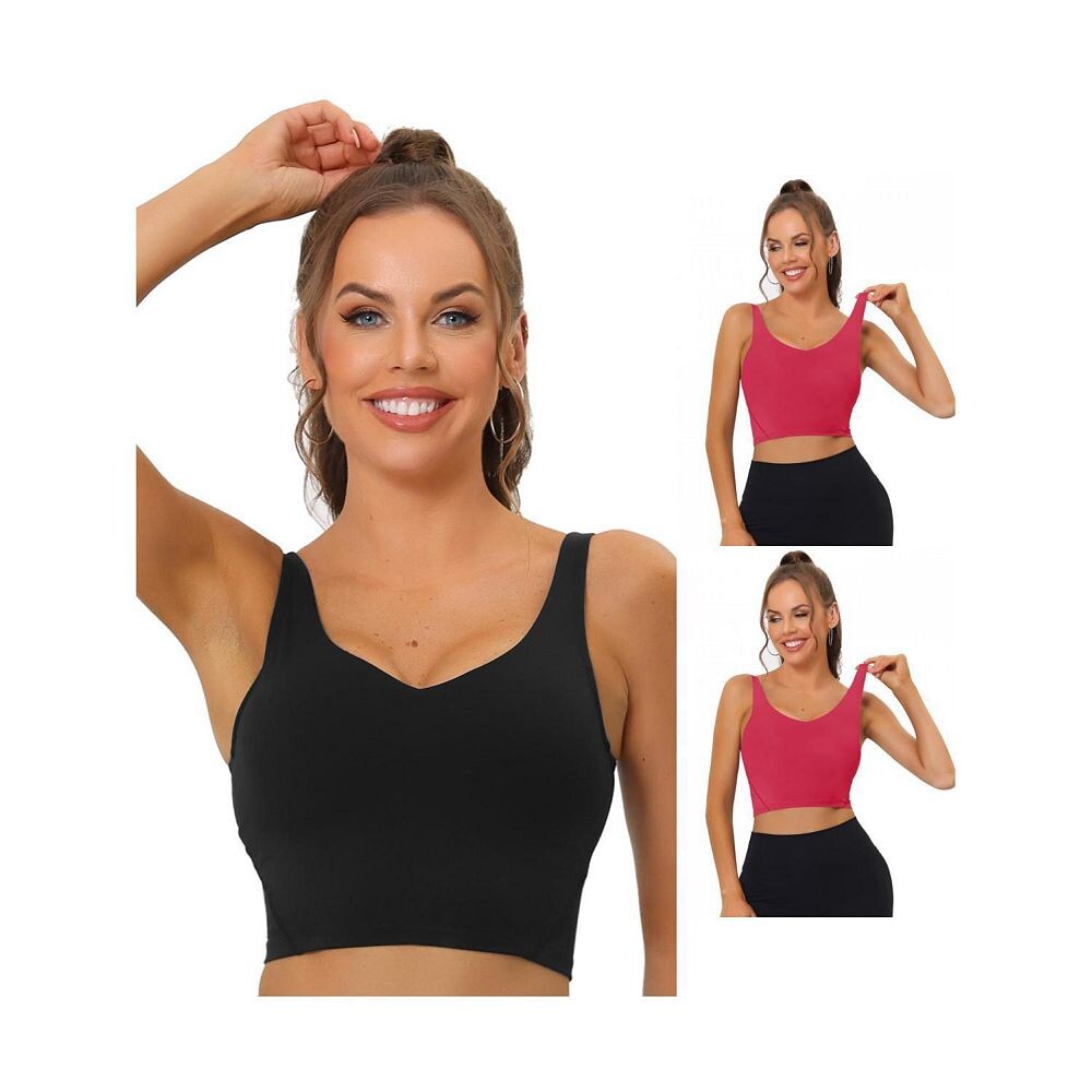 3 упаковки женских удлиненных спортивных бюстгальтеров для йоги с мягкой подкладкой для тренировок и фитнеса, средней поддержки, многоцветные ALLEGRA K, цвет Rose Red Black
3 упаковки женских удлиненных спортивных бюстгальтеров для йоги с мягкой подкладкой для тренировок и фитнеса, средней поддержки, многоцветные ALLEGRA K, цвет Rose Red Black