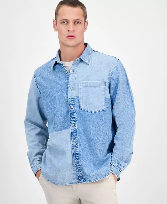 Мужская рубашка из денима с длинным рукавом и застежкой на пуговицы спереди Sun + Stone, синий
Мужская рубашка из денима с длинным рукавом и застежкой на пуговицы спереди Sun + Stone, синий