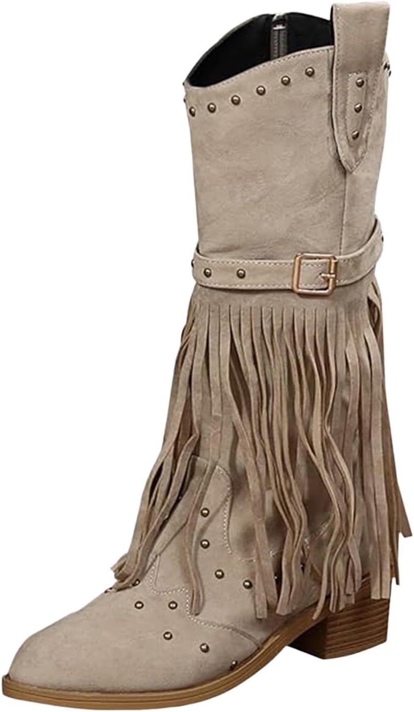 женские ковбойские сапоги с кисточками и широким голенищем Toumov, бежевый
женские ковбойские сапоги с кисточками и широким голенищем Toumov, бежевый
