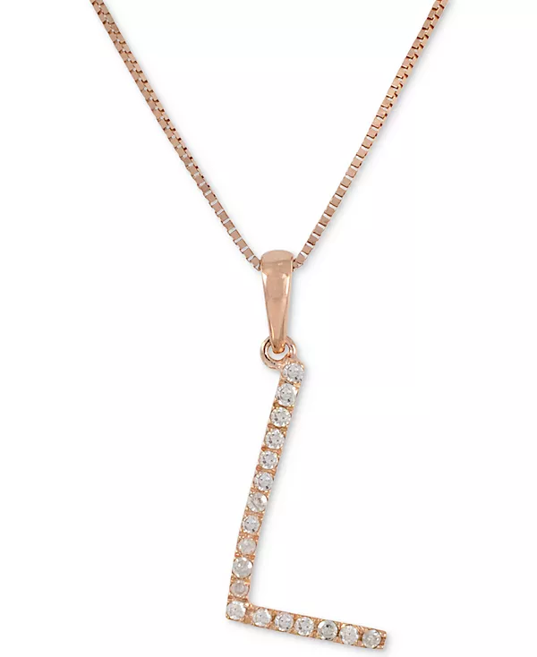 Ожерелье с кулоном-инициалом из 10-каратного розового золота с бриллиантом (1/10 карата), длина 16 дюймов + удлинитель 2 дюйма Macy'S, l
Ожерелье с кулоном-инициалом из 10-каратного розового золота с бриллиантом (1/10 карата), длина 16 дюймов + удлинитель 2 дюйма Macy'S, l