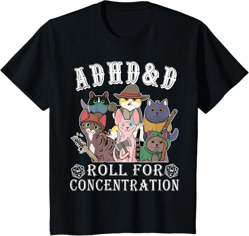 Детская футболка Funny Tees Gamer RPG Apparel Cats RPG Gamer Roll For Concentration D20 Dice Nerdy, черный
Детская футболка Funny Tees Gamer RPG Apparel Cats RPG Gamer Roll For Concentration D20 Dice Nerdy, черный