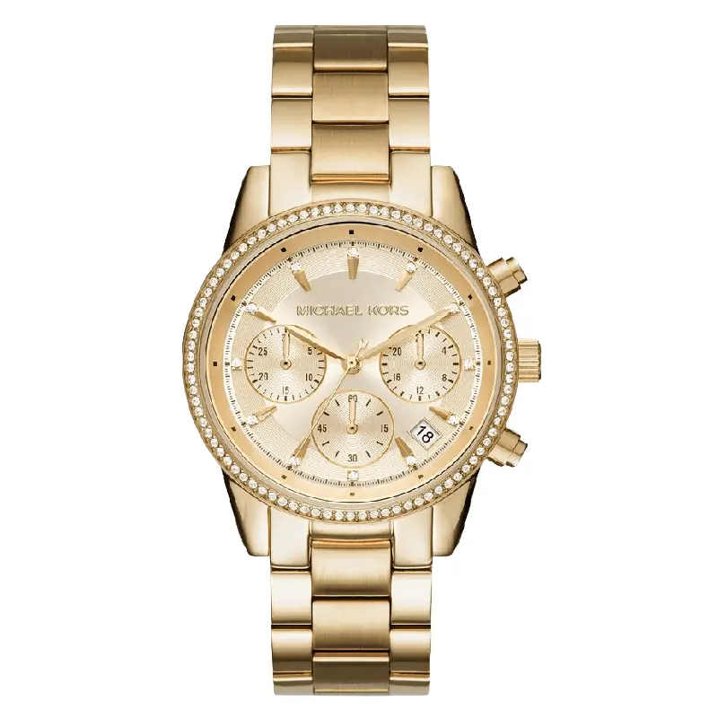 Часы наручные Michael Kors Ritz с хронографом, золотой
Часы наручные Michael Kors Ritz с хронографом, золотой
