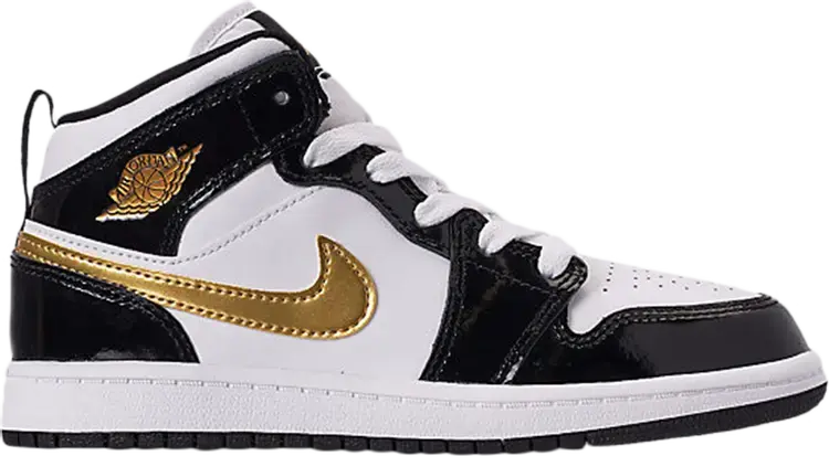 Кроссовки Air Jordan 1 Mid Patent PS Black Gold, черный, Черный;серый, Кроссовки Air Jordan 1 Mid Patent PS Black Gold, черный
Кроссовки Air Jordan 1 Mid Patent PS Black Gold, черный, Черный;серый, Кроссовки Air Jordan 1 Mid Patent PS Black Gold, черный