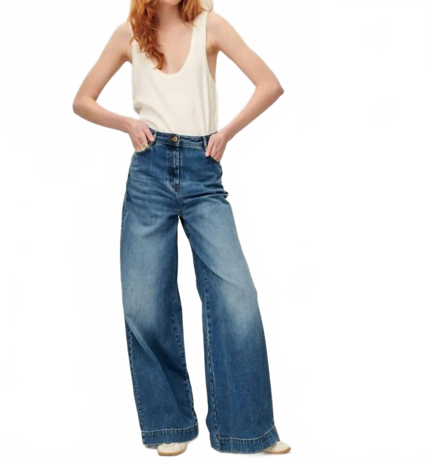 Женские джинсовые брюки клеш Captain в винтажном синем Sessun
Женские джинсовые брюки клеш Captain в винтажном синем Sessun