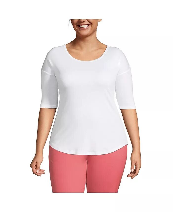 Плюс размер Supima Микро модальный топ с балетным вырезом и изогнутым подолом с рукавами до локтя Lands' End, белый
Плюс размер Supima Микро модальный топ с балетным вырезом и изогнутым подолом с рукавами до локтя Lands' End, белый