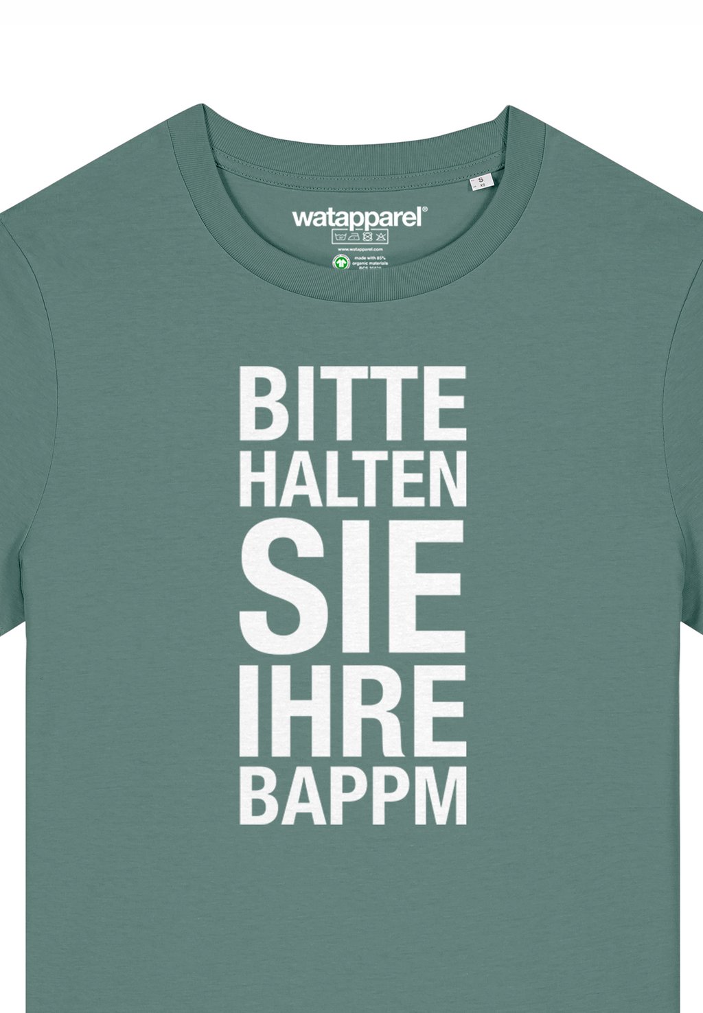 Футболка с принтом BITTE HALTEN SIE IHRE BAPPM watapparel, темно-зеленый
Футболка с принтом BITTE HALTEN SIE IHRE BAPPM watapparel, темно-зеленый
