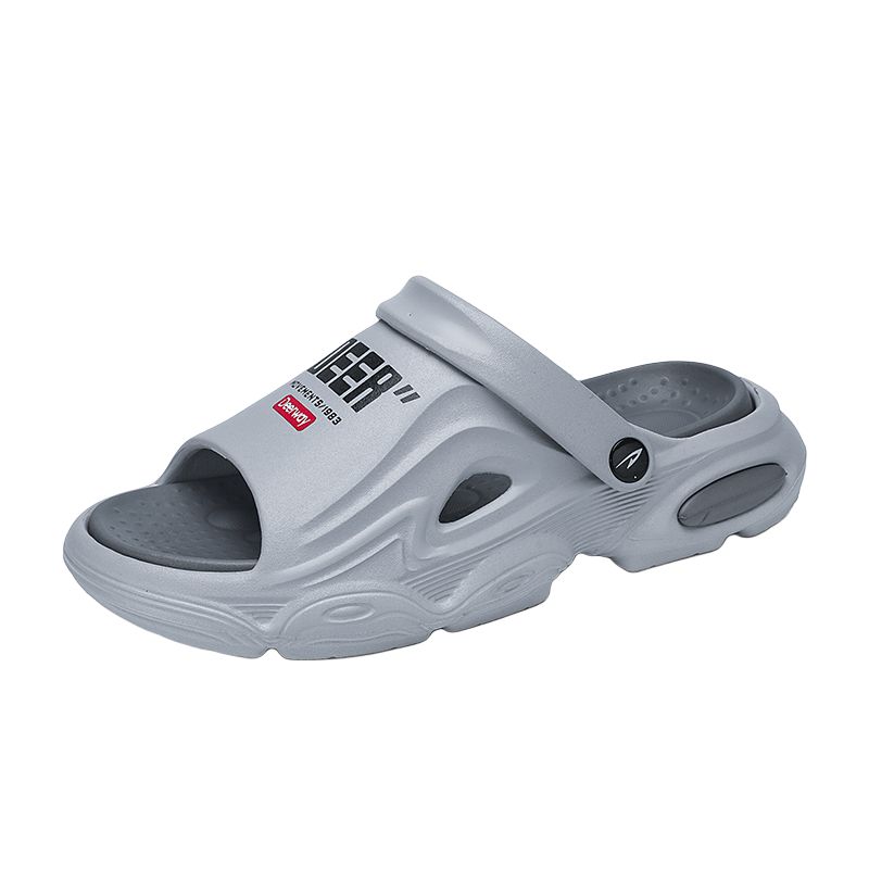 DEERWAY Резиновые противоскользящие износостойкие шлепанцы мужские серые, цвет Gray 
DEERWAY Резиновые противоскользящие износостойкие шлепанцы мужские серые, цвет Gray