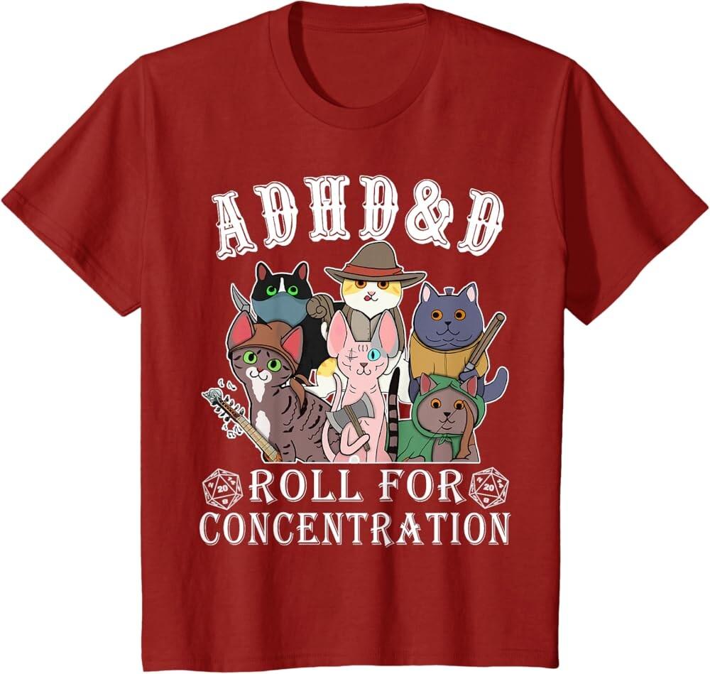 Детская футболка Funny Tees Gamer RPG Apparel Cats RPG Gamer Roll For Concentration D20 Dice Nerdy, красный
Детская футболка Funny Tees Gamer RPG Apparel Cats RPG Gamer Roll For Concentration D20 Dice Nerdy, красный