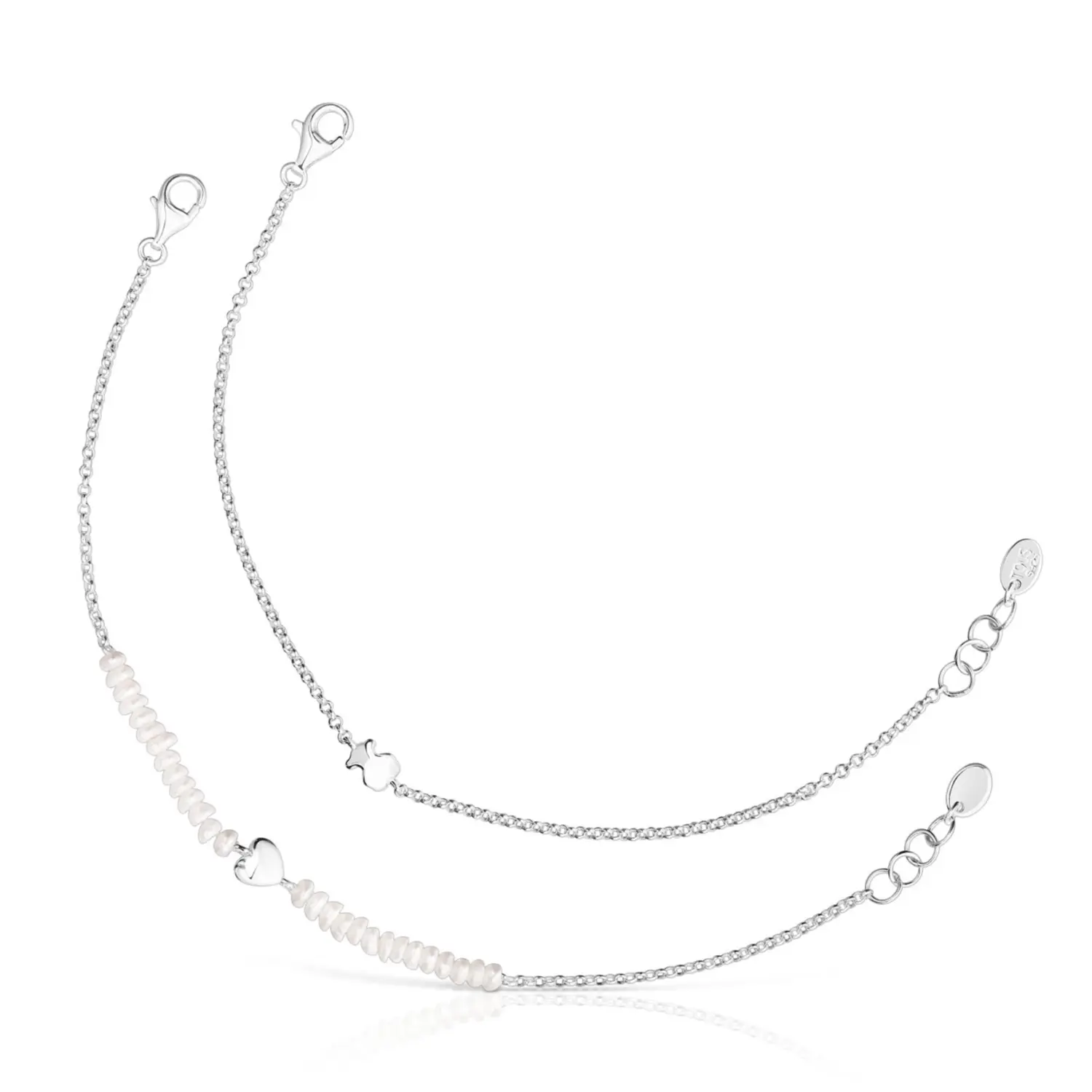 Ювелирный комплект браслетов Tous Mini Icons Heart And Bear, 2 предмета, серебро/жемчуг
Ювелирный комплект браслетов Tous Mini Icons Heart And Bear, 2 предмета, серебро/жемчуг