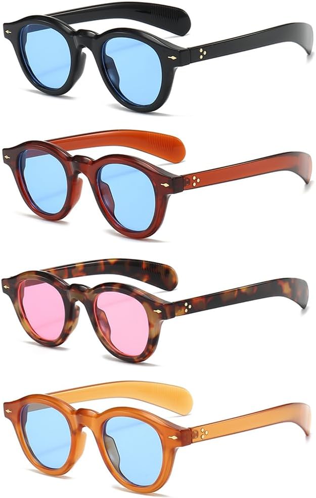Набор из 4 винтажных круглых солнцезащитных очков унисекс, защита от УФ-излучения UV400, классическая удобная посадка для повседневного ношения Generic, Black, Brown, Tortoiseshell, Orange
Набор из 4 винтажных круглых солнцезащитных очков унисекс, защита от УФ-излучения UV400, классическая удобная посадка для повседневного ношения Generic, Black, Brown, Tortoiseshell, Orange