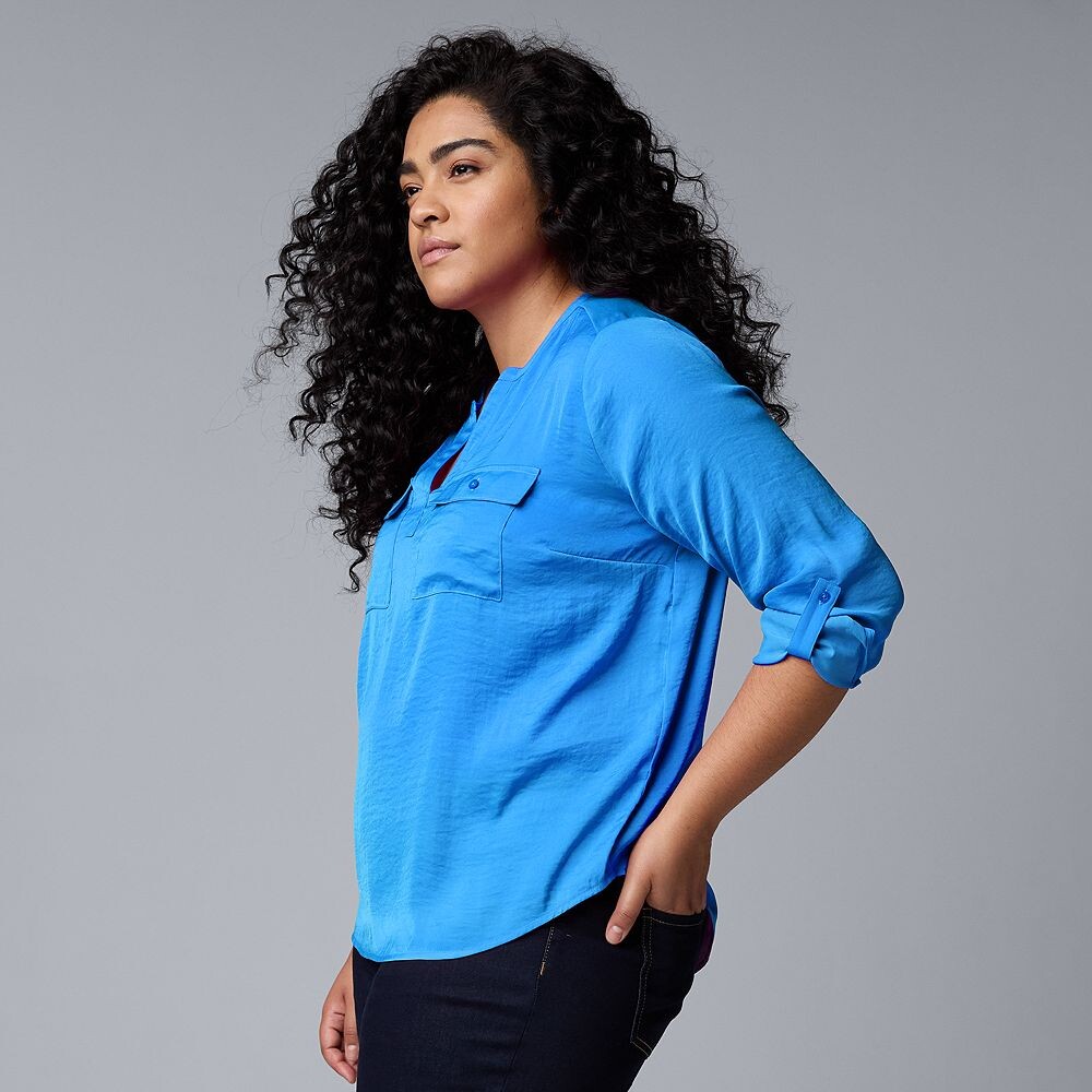 Плюс размер Petite Simply Vera Vera Wang Блузка-поповер с отворотом, цвет Vera Cerulean Blue
Плюс размер Petite Simply Vera Vera Wang Блузка-поповер с отворотом, цвет Vera Cerulean Blue