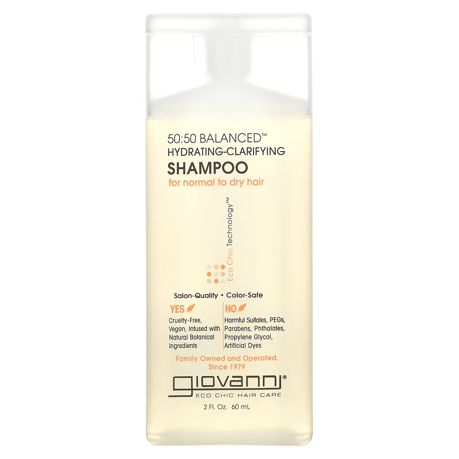 Giovanni, 50:50 Balanced, увлажняющий и очищающий шампунь, для нормальных и сухих волос, 60 мл (2 жидк. унции)
Giovanni, 50:50 Balanced, увлажняющий и очищающий шампунь, для нормальных и сухих волос, 60 мл (2 жидк. унции)