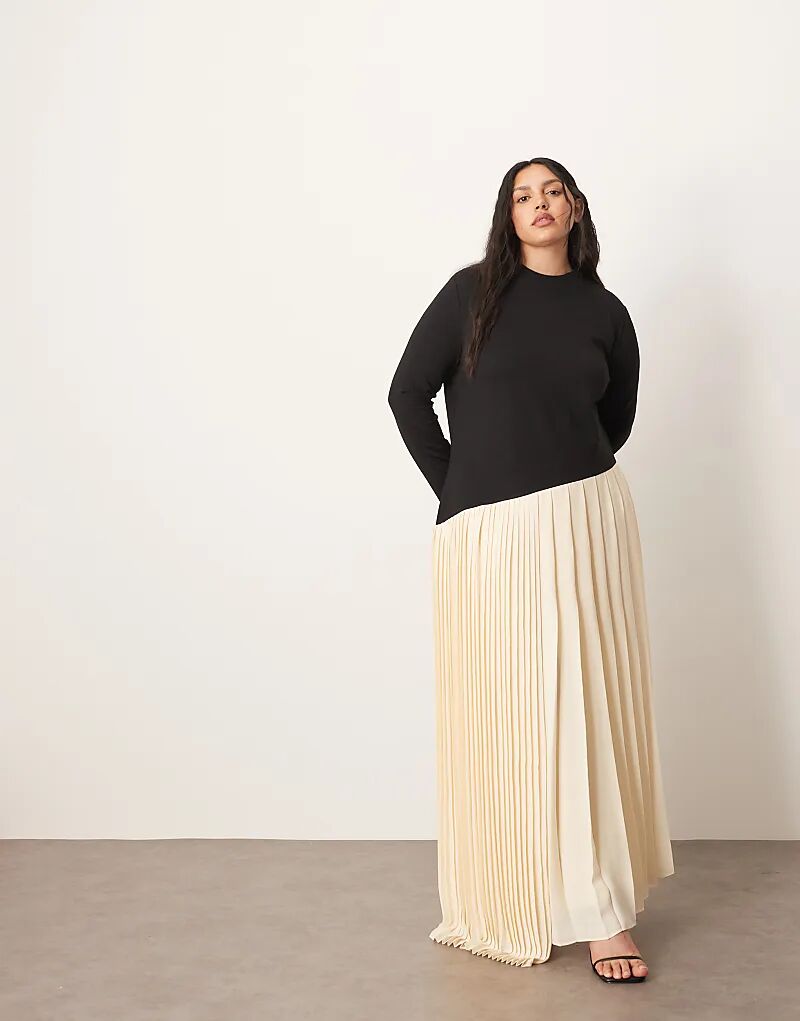 Платье макси ARRANGE Curve из контрастной ткани со скульптурным лифом и плиссированной юбкой черного цвета
Платье макси ARRANGE Curve из контрастной ткани со скульптурным лифом и плиссированной юбкой черного цвета