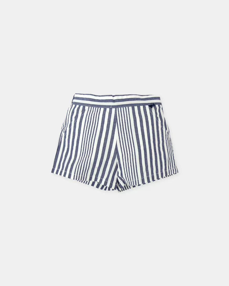 Полосатые шорты для девочки с карманами Tutto Piccolo, темно-синий
Полосатые шорты для девочки с карманами Tutto Piccolo, темно-синий