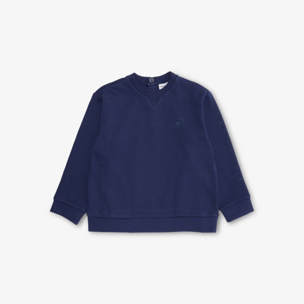 Свитшот Emporio Armani с вышитым логотипом из хлопкового микса 6-36 месяцев, синий
Свитшот Emporio Armani с вышитым логотипом из хлопкового микса 6-36 месяцев, синий