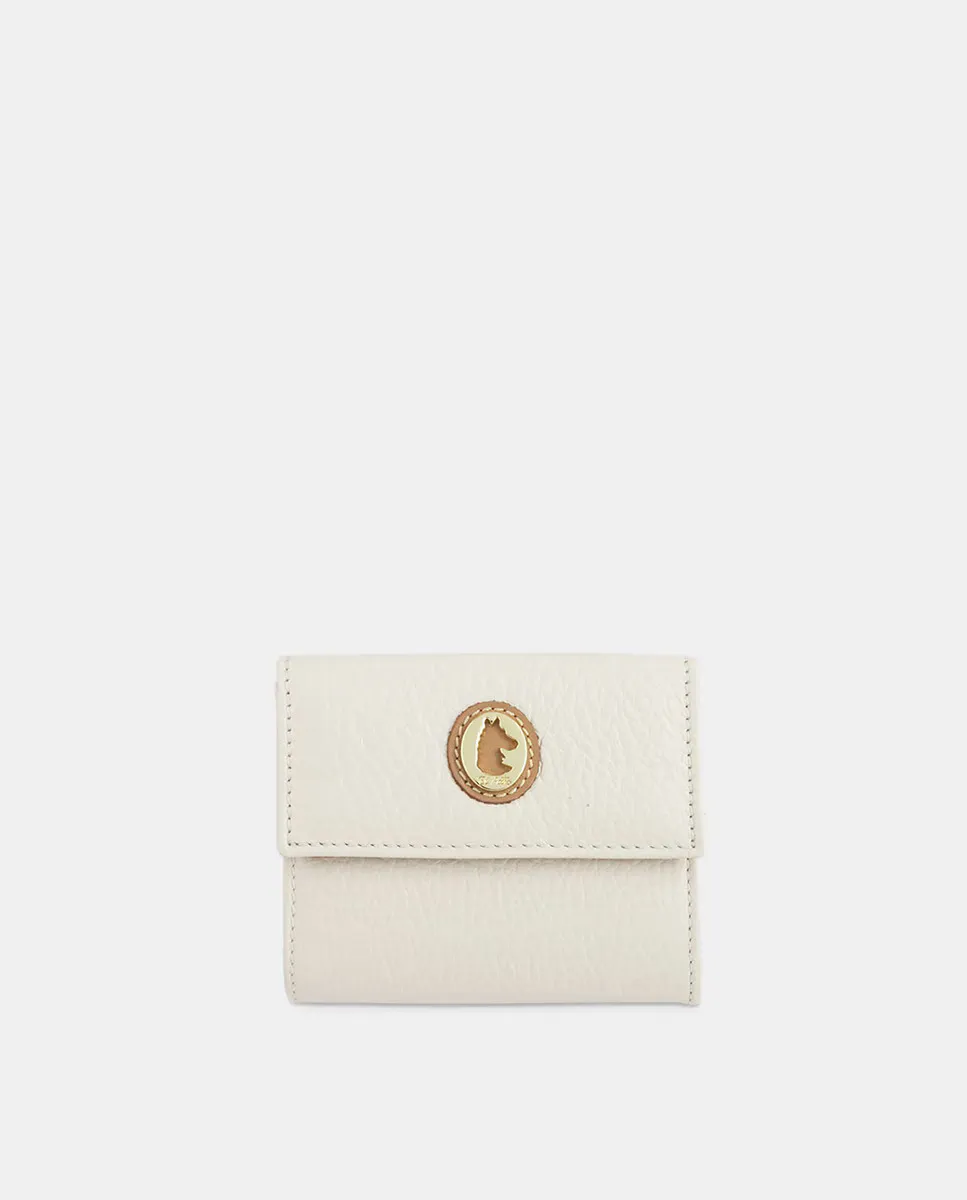 Маленький женский кошелек из воловьей кожи серо-коричневого цвета El Potro, бежевый 
Маленький женский кошелек из воловьей кожи серо-коричневого цвета El Potro, бежевый