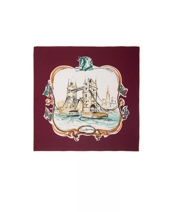 Шелковый шарф Тауэрского моста Burberry, коричневый
Шелковый шарф Тауэрского моста Burberry, коричневый