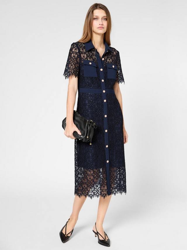 Кружевное платье-рубашка perle Gerard Darel, темно-синий
Кружевное платье-рубашка perle Gerard Darel, темно-синий