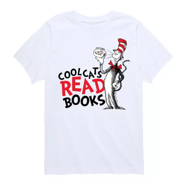 Мальчики 8-20 лет футболка с принтом "Классные коты читают книги" по мотивам "Кота в шляпе" доктора Сьюза Licensed Character, белый
Мальчики 8-20 лет футболка с принтом "Классные коты читают книги" по мотивам "Кота в шляпе" доктора Сьюза Licensed Character, белый