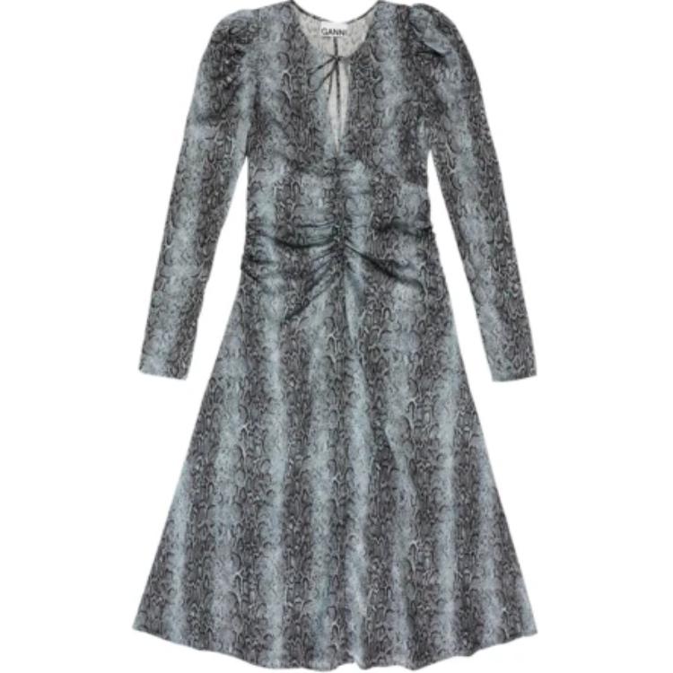 Платье миди с v-образным вырезом и сборками GANNI, синий
Платье миди с v-образным вырезом и сборками GANNI, синий