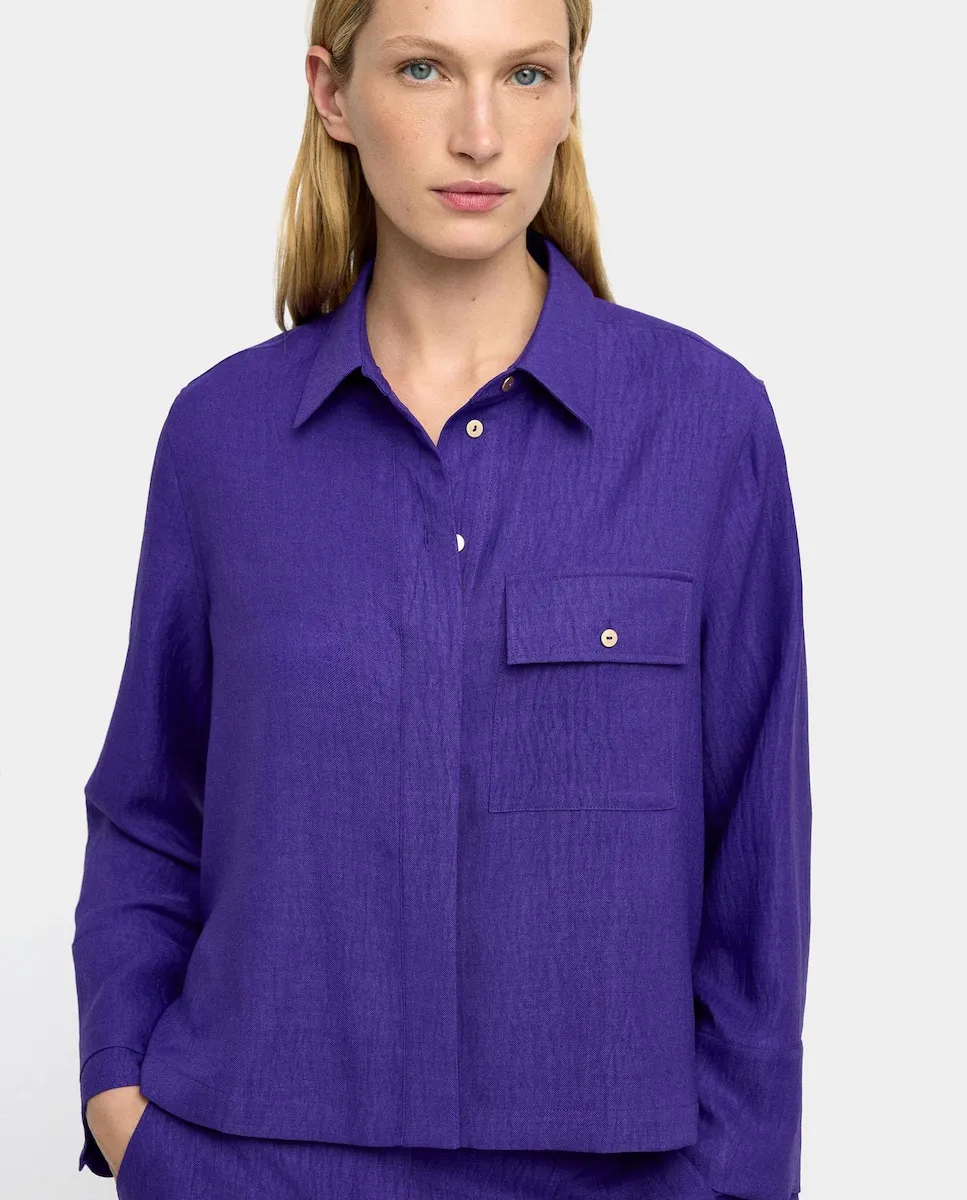Женская свободная рубашка с эффектом смятия и передними карманами Parfois, фиолетовый
Женская свободная рубашка с эффектом смятия и передними карманами Parfois, фиолетовый