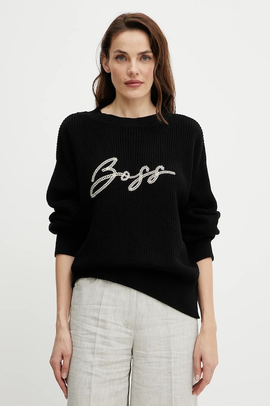 Хлопковый свитер Boss Orange, черный
Хлопковый свитер Boss Orange, черный