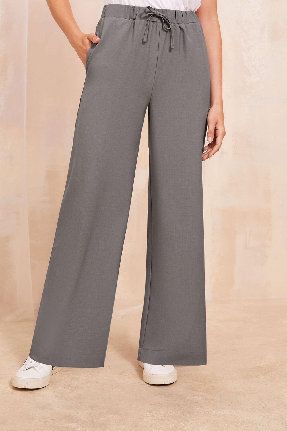 Широкие брюки с завязками на талии Friends Like These, серый
Широкие брюки с завязками на талии Friends Like These, серый