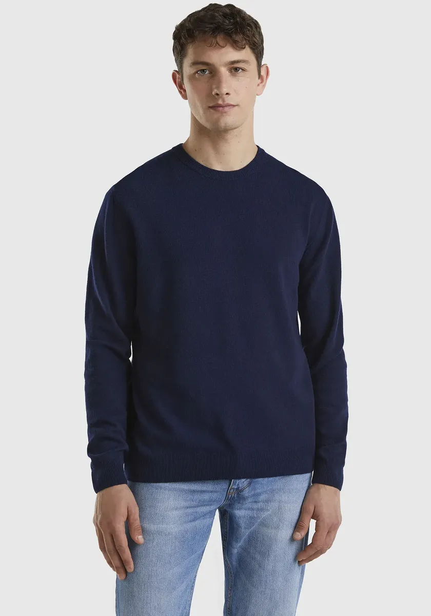 Свитер с круглым вырезом United Colors of Benetton, лаконичный вид, синий
Свитер с круглым вырезом United Colors of Benetton, лаконичный вид, синий