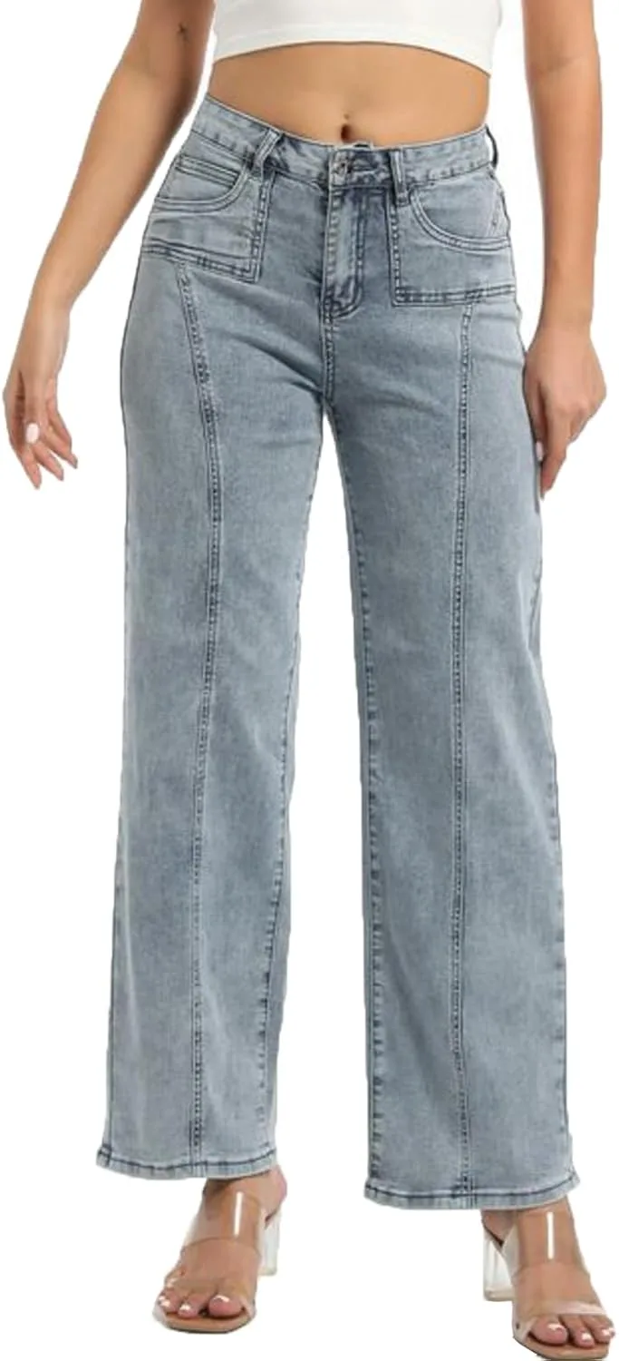 Viatabuna женские джинсы с высокой посадкой, широкие, с эффектом контроля живота
Viatabuna женские джинсы с высокой посадкой, широкие, с эффектом контроля живота