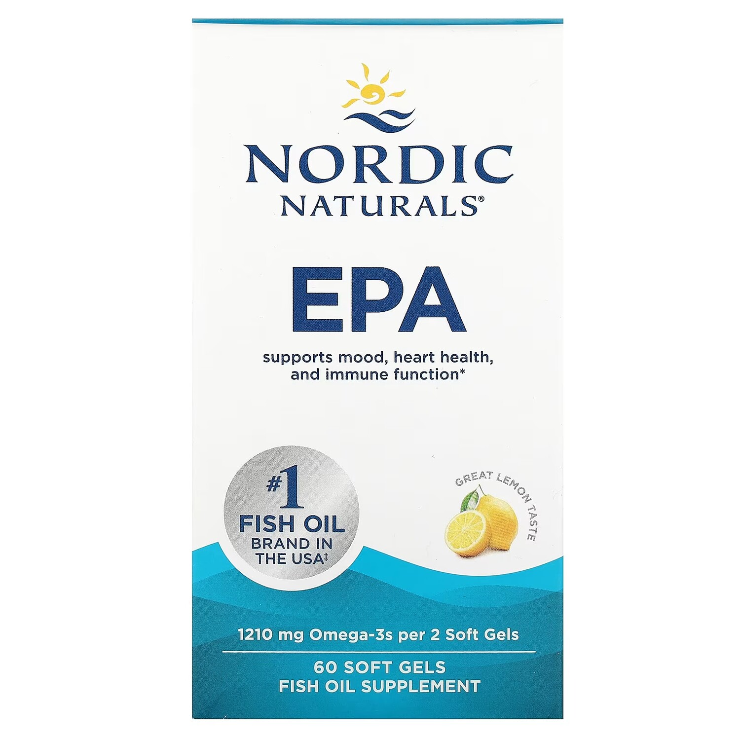 Nordic Naturals EPA Lemon 60 мягких гелей 
Nordic Naturals EPA Lemon 60 мягких гелей