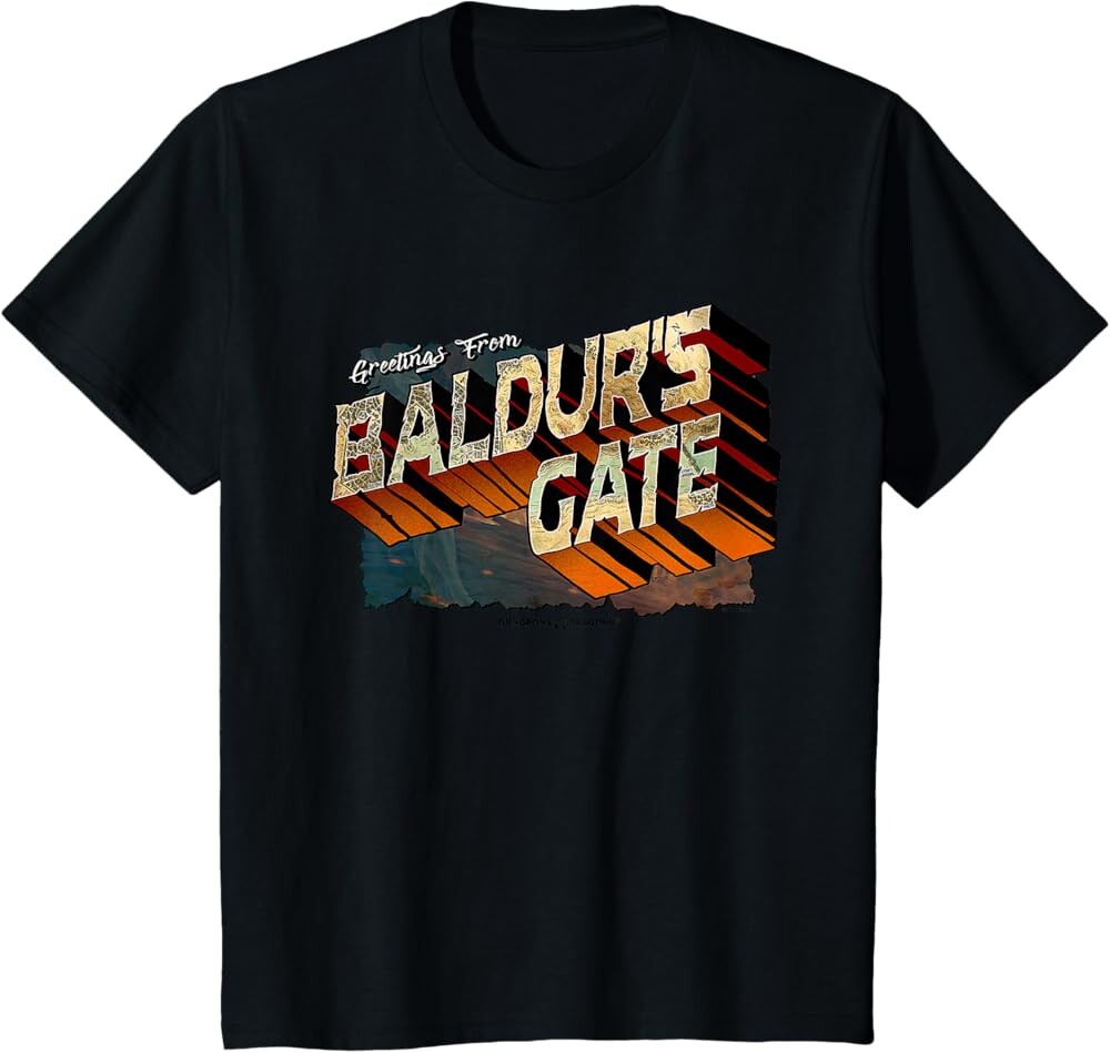 Детская футболка Dungeons & Dragons Greetings from Baldur's Gate, черный
Детская футболка Dungeons & Dragons Greetings from Baldur's Gate, черный