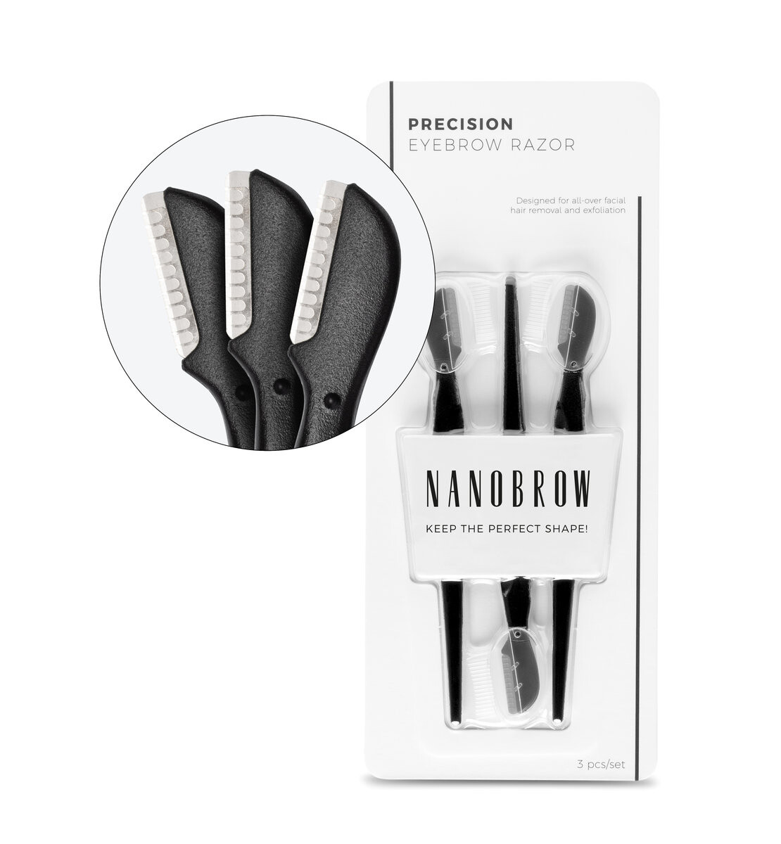 Нож для бровей и лица Nanobrow - триммер для бровей, бритва для бровей
Нож для бровей и лица Nanobrow - триммер для бровей, бритва для бровей