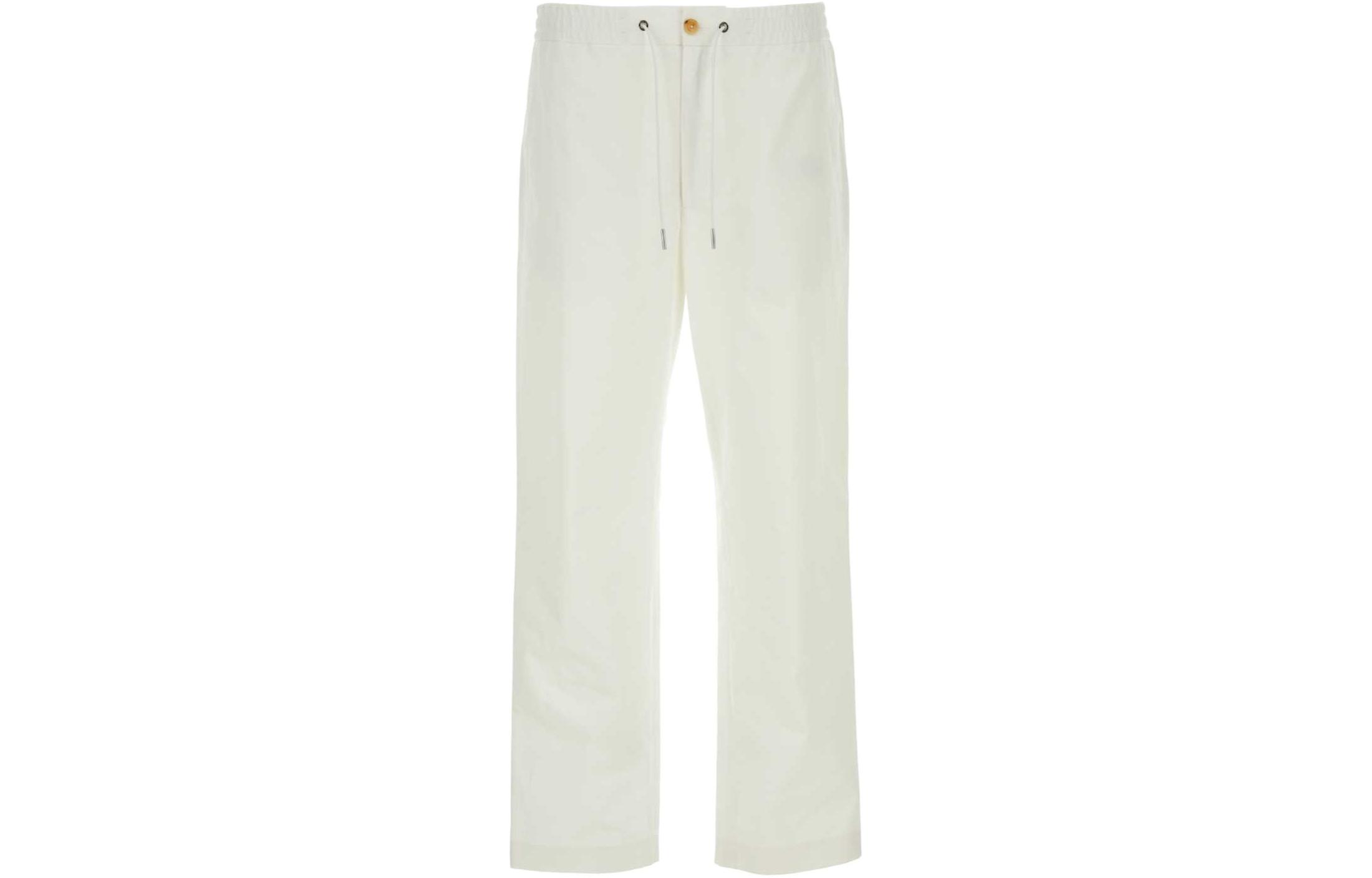 Брюки прямого кроя с логотипом Moncler, белые
Брюки прямого кроя с логотипом Moncler, белые