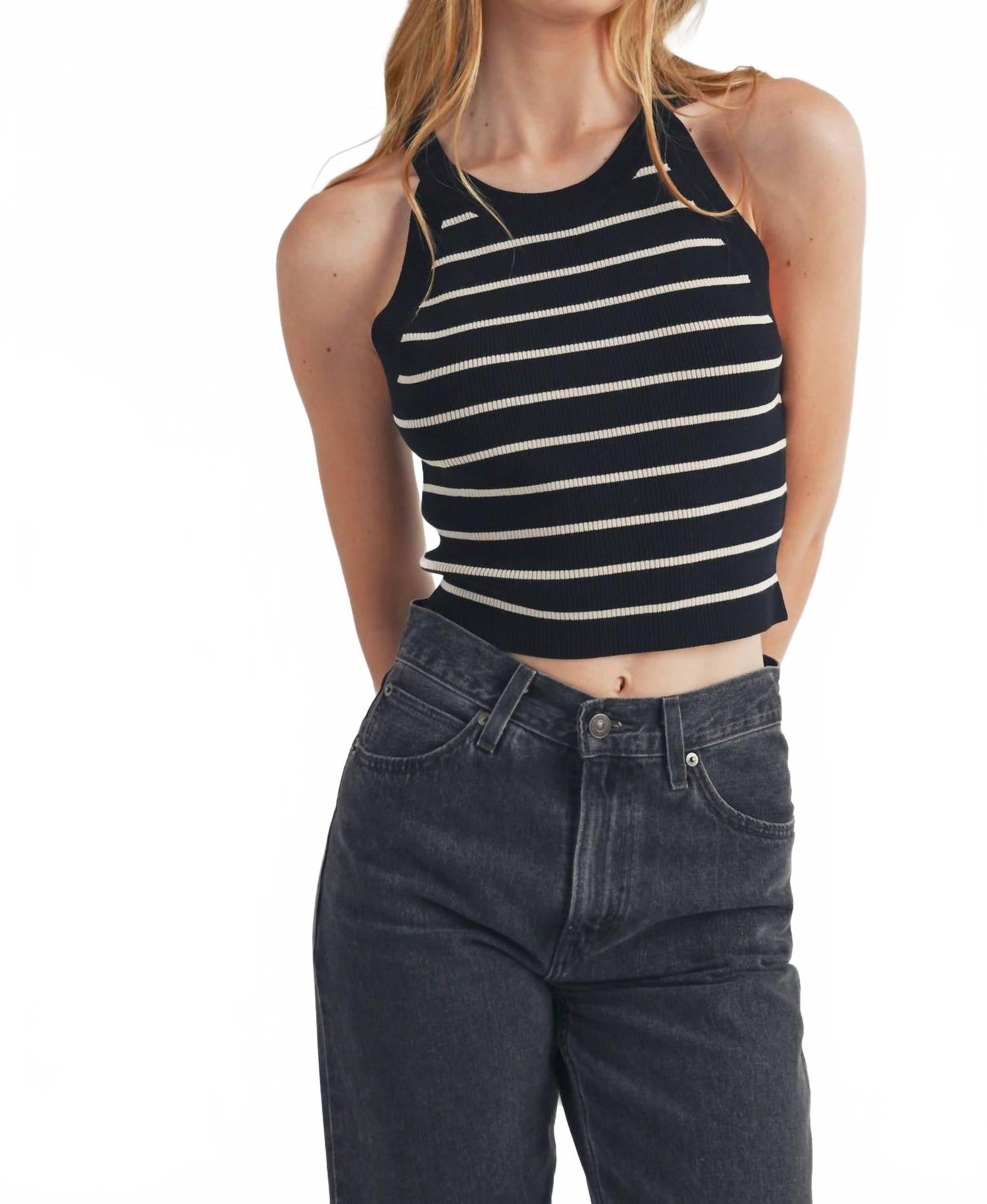 Полосатый топ-топ Jennifer Halter в цвете натуральный/черный Karlie
Полосатый топ-топ Jennifer Halter в цвете натуральный/черный Karlie