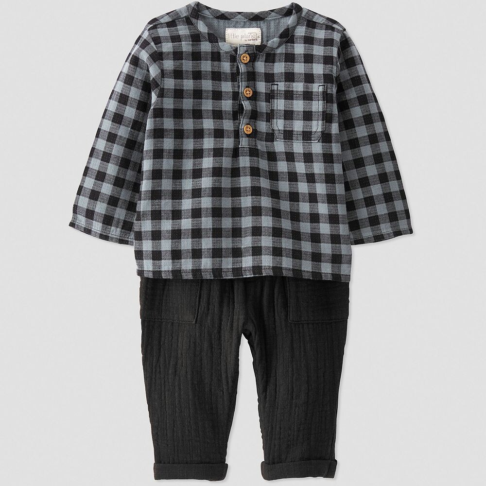Комплект из органического хлопка Carter's Little Planet для мальчика, комплект из 2 рубашек на пуговицах в клетку и марлевых брюк Little Planet by Carter's, цвет Black Gray Plaid
Комплект из органического хлопка Carter's Little Planet для мальчика, комплект из 2 рубашек на пуговицах в клетку и марлевых брюк Little Planet by Carter's, цвет Black Gray Plaid