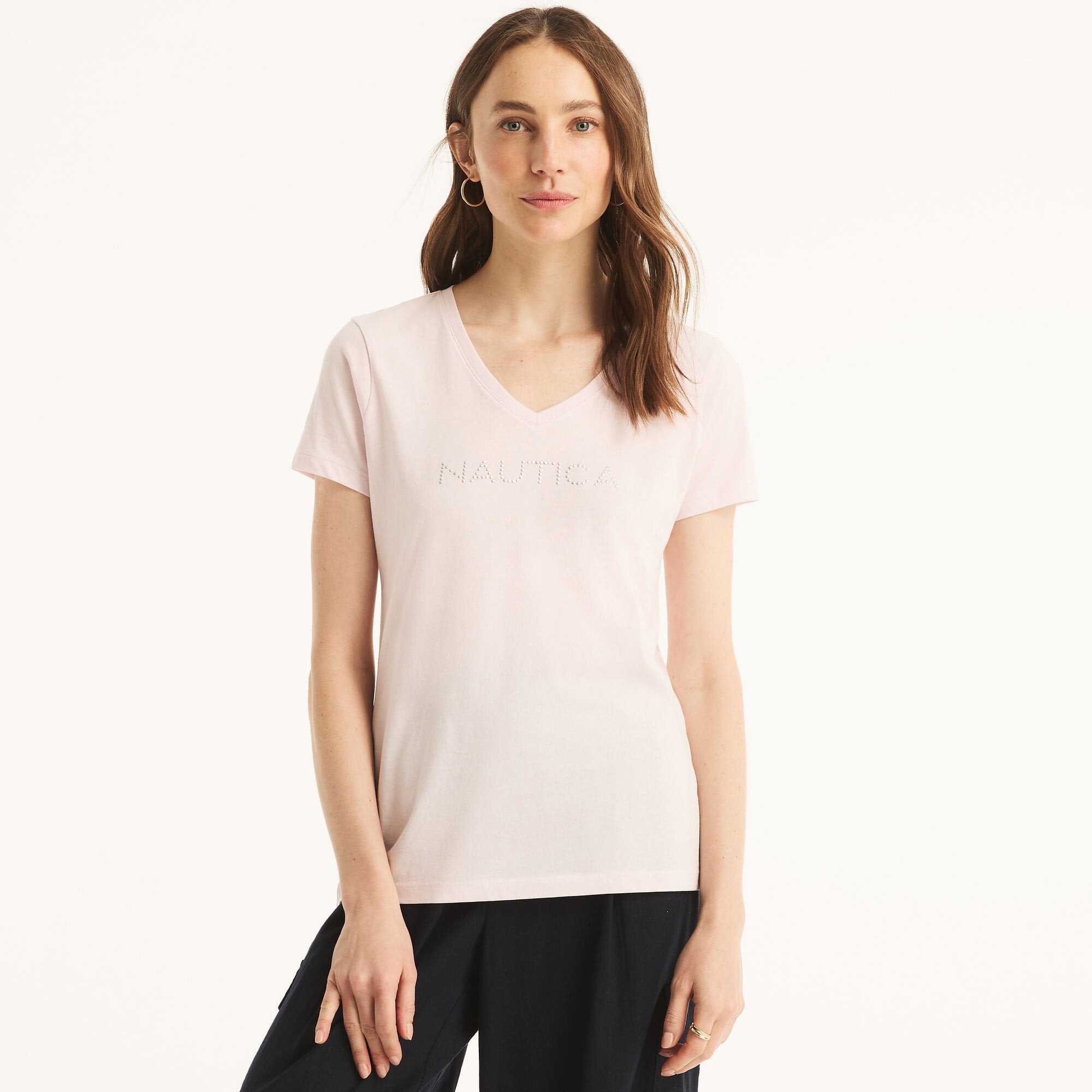 Женская футболка Nautica с V-образным вырезом, цвет cradle pink
Женская футболка Nautica с V-образным вырезом, цвет cradle pink