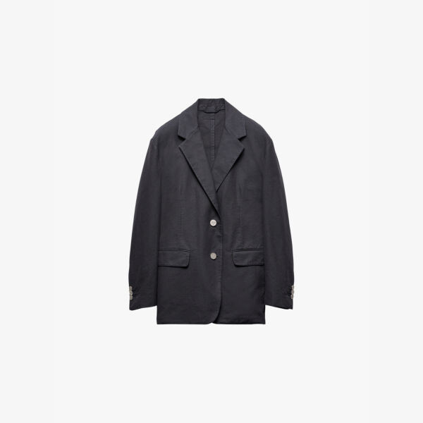 Однобортный пиджак свободного кроя из хлопчатобумажной ткани. Prada, синий
Однобортный пиджак свободного кроя из хлопчатобумажной ткани. Prada, синий