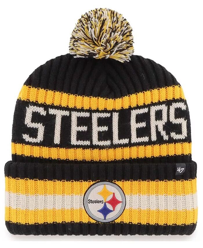 Мужская черная вязаная шапка Pittsburgh Steelers Bering с манжетами и помпоном '47 Brand, черный
Мужская черная вязаная шапка Pittsburgh Steelers Bering с манжетами и помпоном '47 Brand, черный