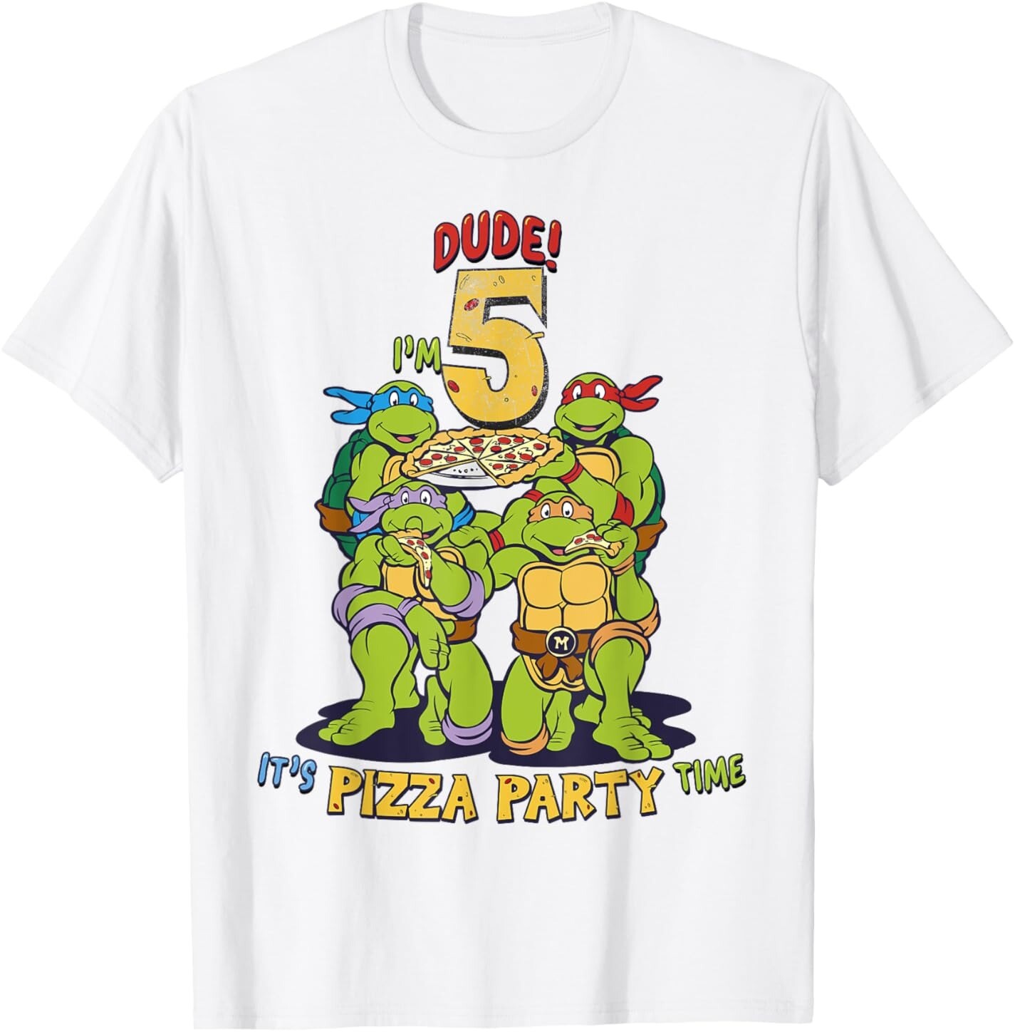 Мужская футболка Teenage Mutant Ninja Turtles I'm 5 Dude Pizza Birthday Party, белый
Мужская футболка Teenage Mutant Ninja Turtles I'm 5 Dude Pizza Birthday Party, белый