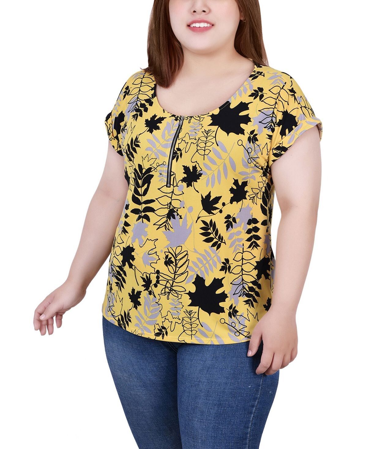 Плюс размер короткий топ на молнии с удлиненными рукавами NY Collection, мульти
Плюс размер короткий топ на молнии с удлиненными рукавами NY Collection, мульти