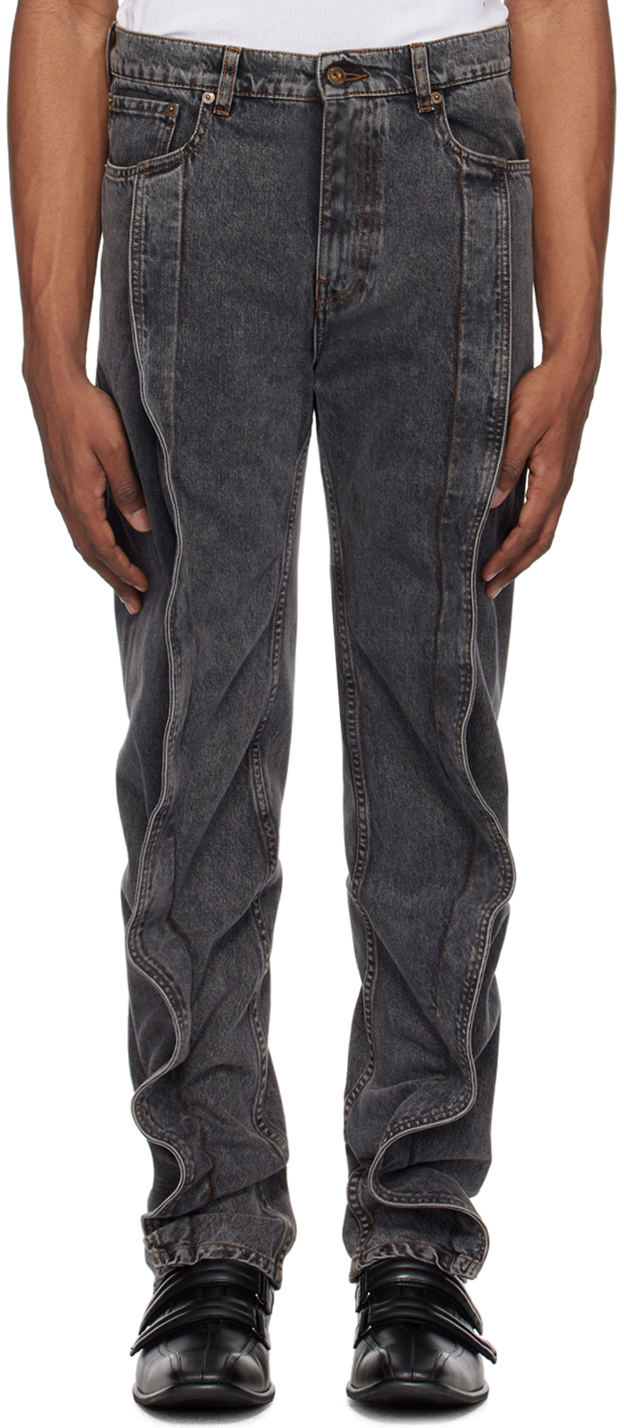 Черные узкие джинсы бананового цвета Y/Project
Черные узкие джинсы бананового цвета Y/Project