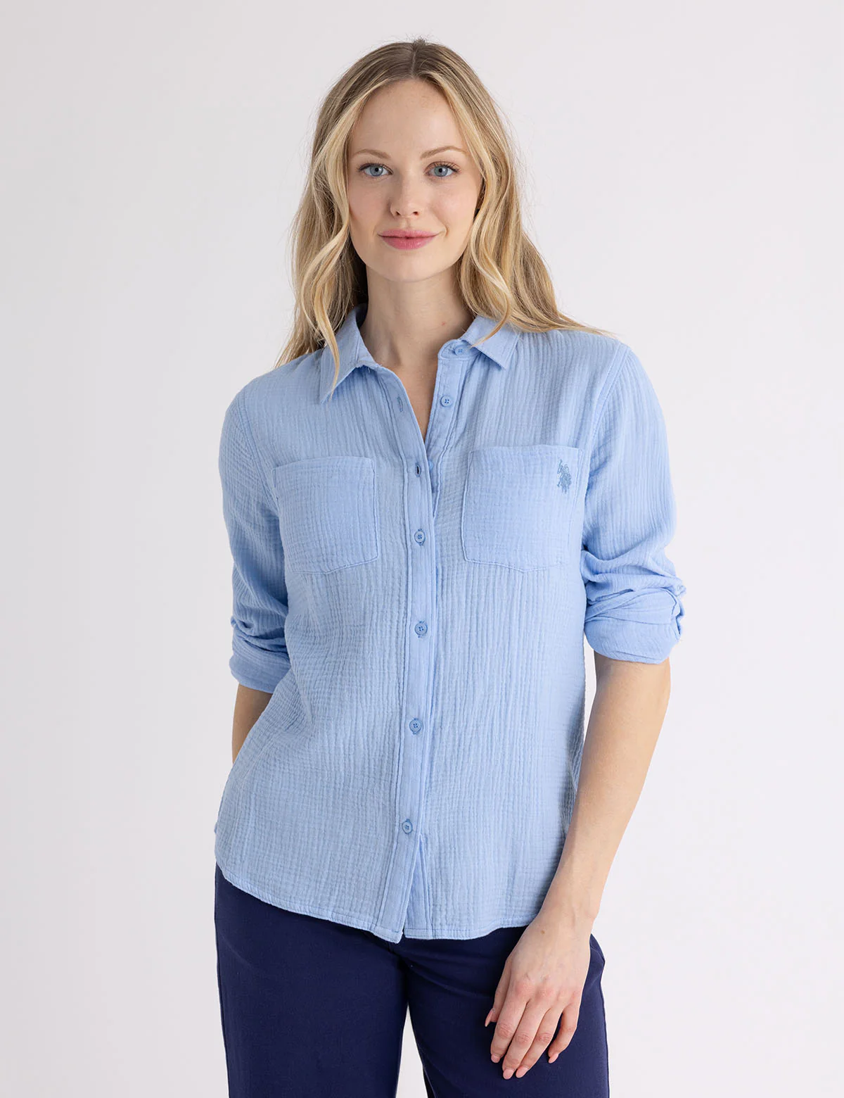 Рубашка U.S. Polo Assn Long Sleeve Crinkle Gauze, голубой
Рубашка U.S. Polo Assn Long Sleeve Crinkle Gauze, голубой