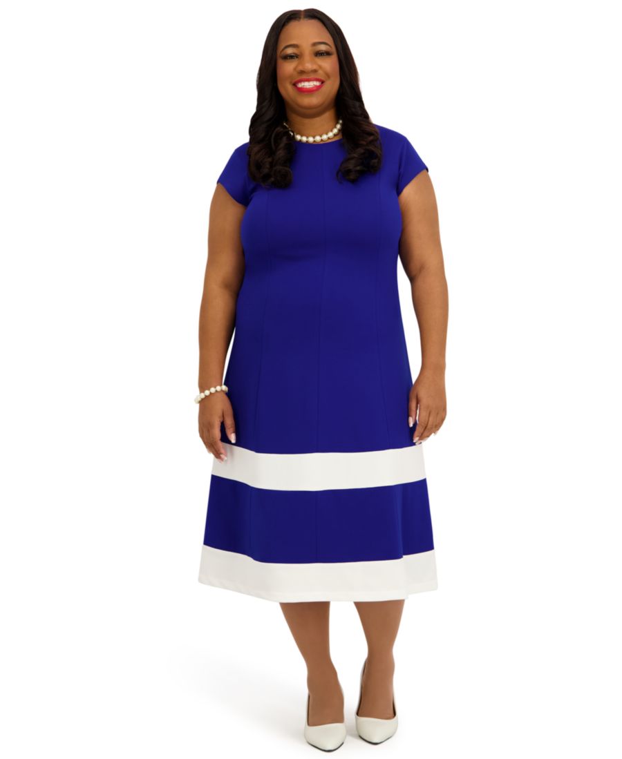 Женское платье-трапеция с короткими рукавами, длиной до колена, приталенного силуэта и расклешенной юбки, стандартные и большие размеры Kasper, Royal Signature
Женское платье-трапеция с короткими рукавами, длиной до колена, приталенного силуэта и расклешенной юбки, стандартные и большие размеры Kasper, Royal Signature