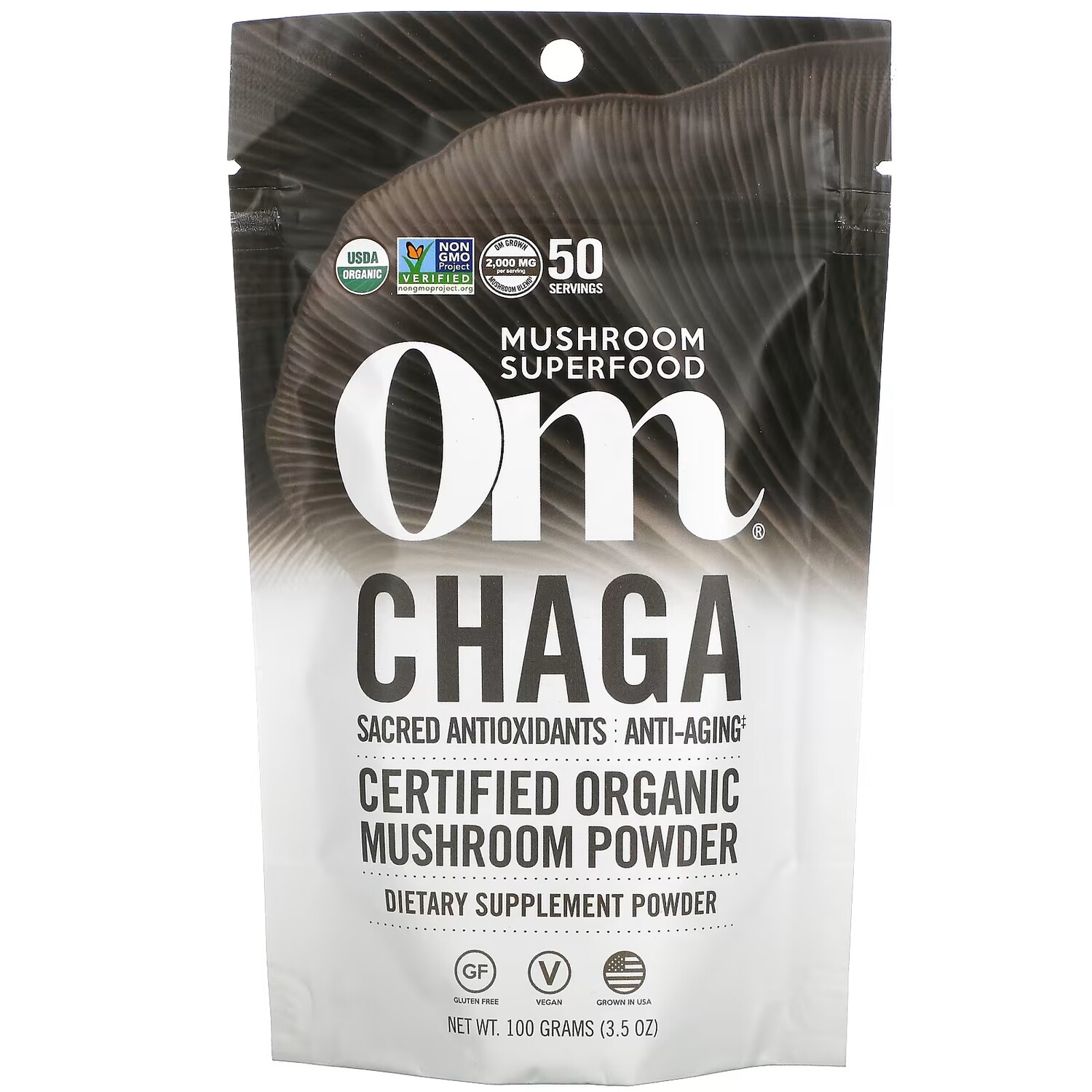 Органический Грибной Порошок Om Mushrooms Chaga, 100 г
Органический Грибной Порошок Om Mushrooms Chaga, 100 г
