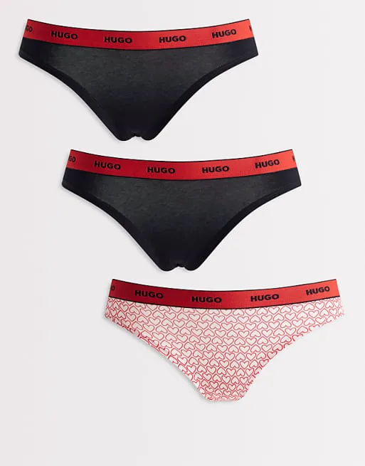 Набор из трех трусов-стрингов Hugo Red розового и черного цветов с поясом с логотипом
Набор из трех трусов-стрингов Hugo Red розового и черного цветов с поясом с логотипом