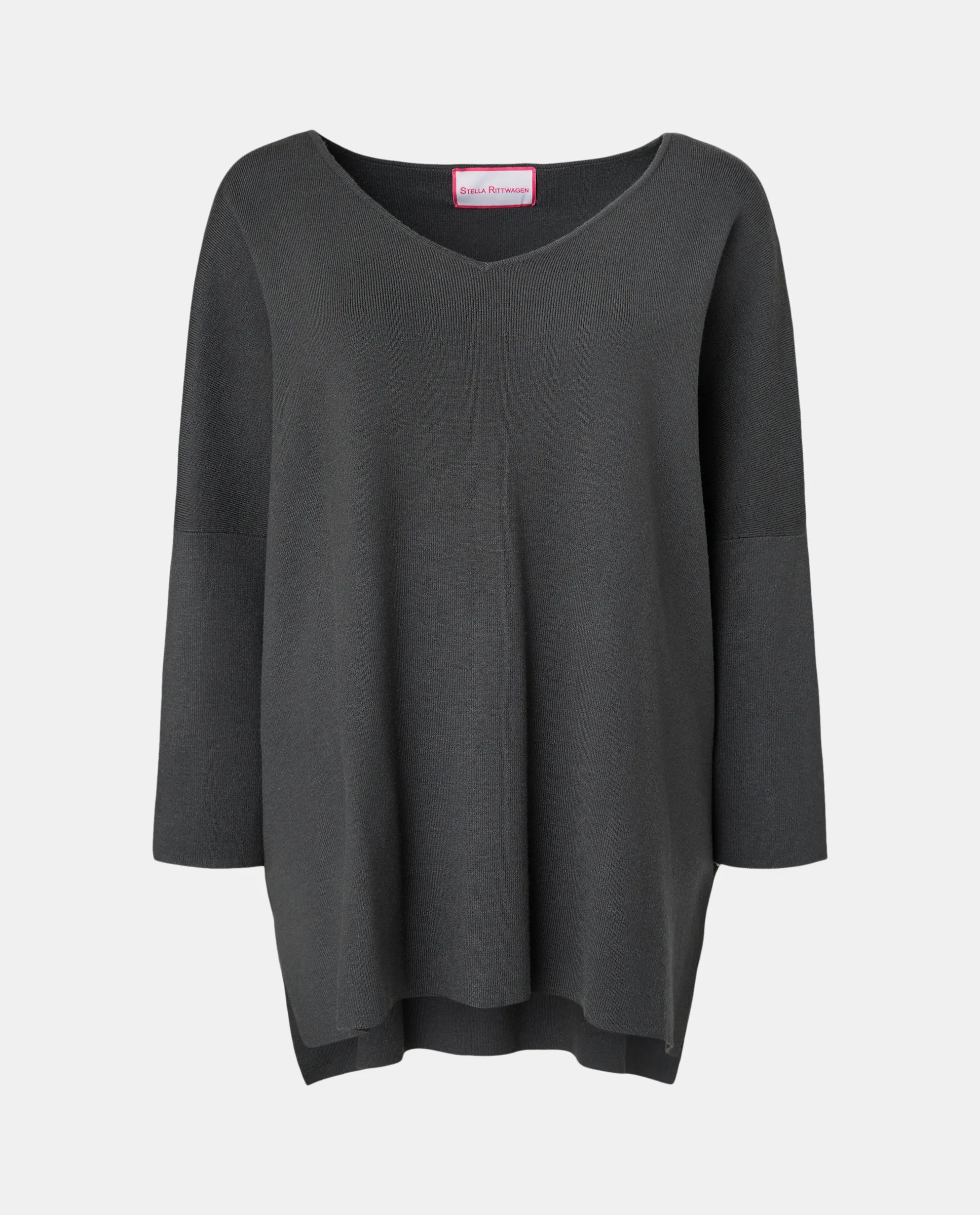 Женский джемпер с V-образным вырезом Stella Rittwagen, антрацитовый
Женский джемпер с V-образным вырезом Stella Rittwagen, антрацитовый
