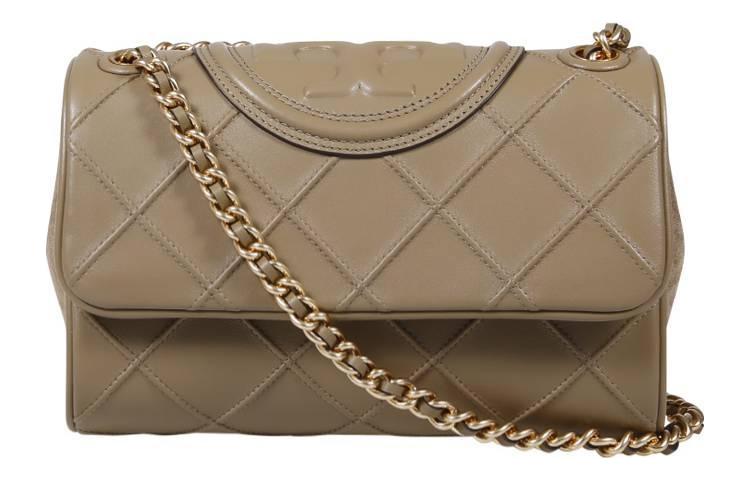 TORY BURCH Кожаная плетеная цепная коробочная сумка через плечо